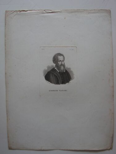 Gravure, Reproduction, Tableau Sur Papier Dessin De Giogio Vasari, Xixe Siécle