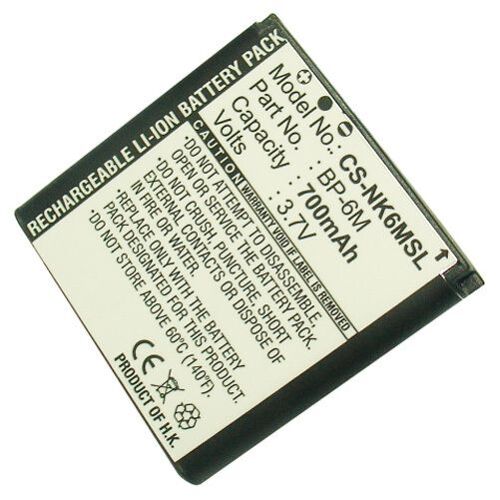 Batterie Haute Performance Li-Ion 700mah Pour Nokia 3250, 6280, 9300i, 3250 Xpressmusic, 6288, N73, 6151, 9300, 6233, 6234, N77, N93, N73 Music Editio