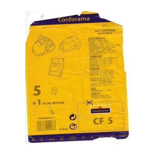 Conforama CF 5 -  Sac aspirateurs + filtre moteur