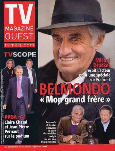 Tv Magazine Ouest Du 4 Janvier 2009  N° 061086666 : Jean Paul Belmondo (Couverture +2p) Veronique Genest (2p) Gerard Darmon (1p)