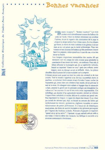 Document Philatélique 1er Jour. Année 2000. Bonnes Vacances 2000