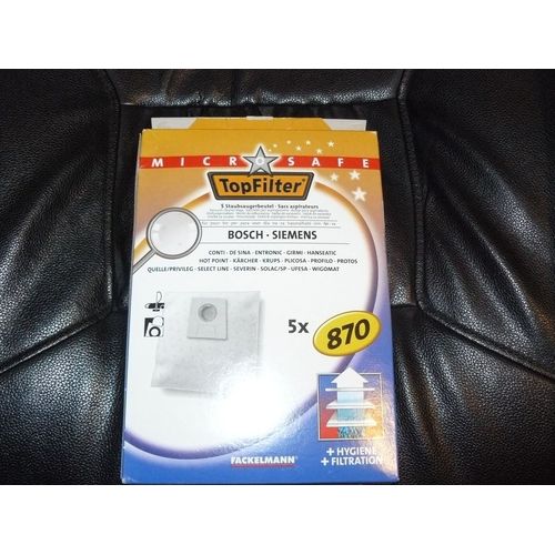 Topfilter 870 - 5 Sacs aspirateurs - Bosch / Siemens