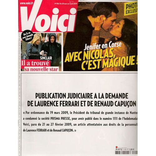 Voici  N° 1116 : Avec Nicolas C'est Magique - Jenifer En Corse