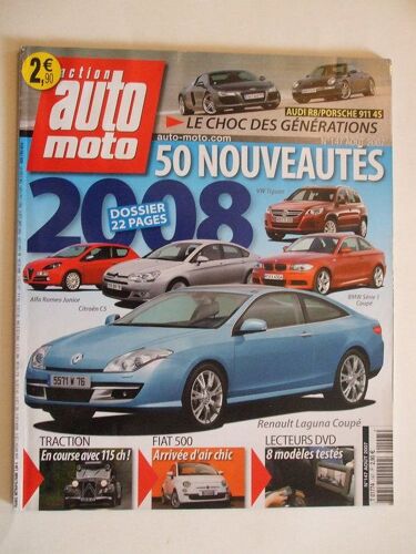Action Auto Moto  N° 147 : Audi R8 Porsche 911 4s.50 Nouveautés 2008