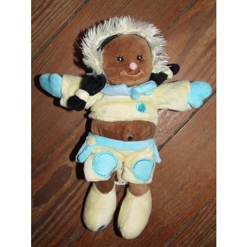 Poupee Doudou Baby Nat Babynat Esquimau Inuit  Tissu Chiffon Noire 26 Cms