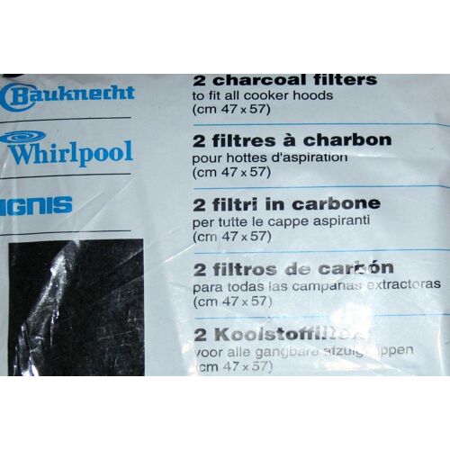 Lot de 2 filtres a charbon 47 x 57 cm découpables pour BAUKNECHT - WHIRLPOOL - IGNIS