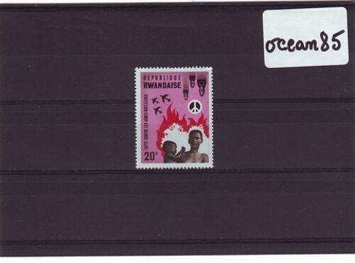 Rwanda 1966 : Lutte Contre Les Armes Nucléaires - Timbre 20 C Rose - Valeur Neuve