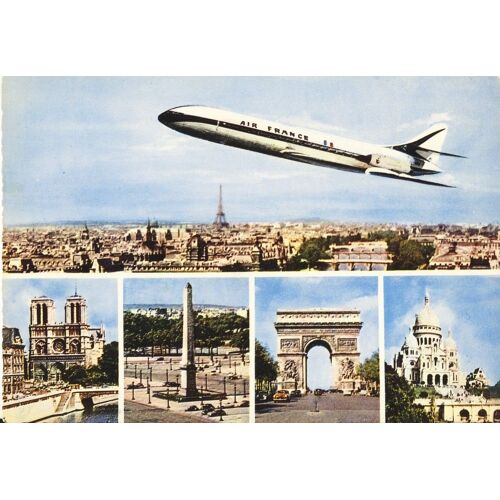 Caravelle Se 210 Audessus De Paris, Notre Dame, Obélisque, Arc De Triomphe, Sacré Coeur