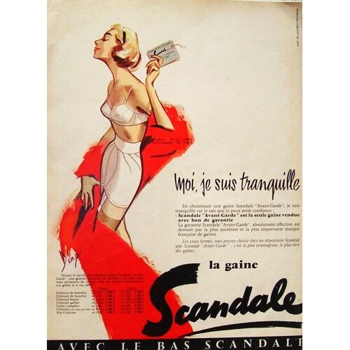 Publicite Ancienne Pour La Gaine " Scandale " De 1957