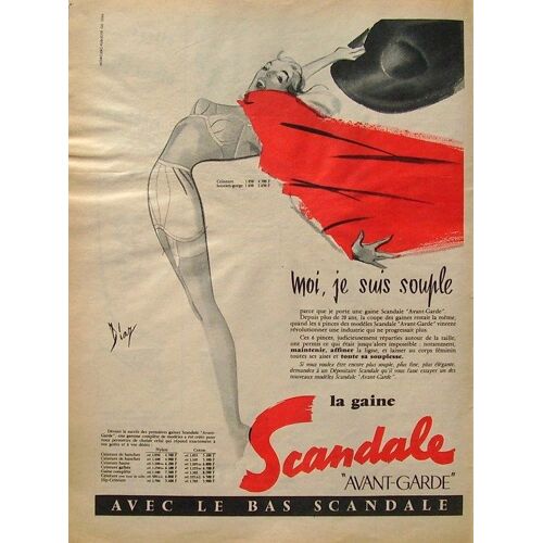 Publicite Ancienne Pour La Gaine " Scandale " De 1956