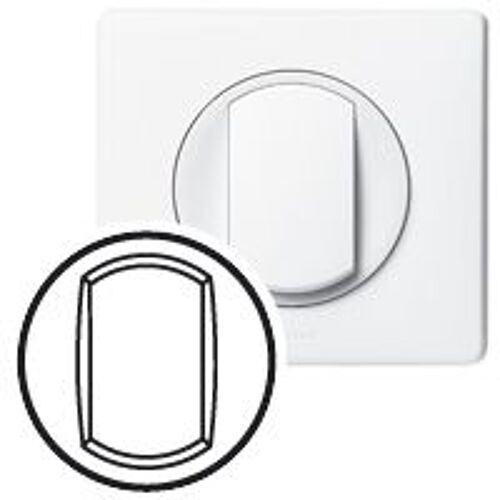 Enjoliveur large Céliane pour interrupteur , va-et-vient ou poussoir Soft - Blanc - Legrand