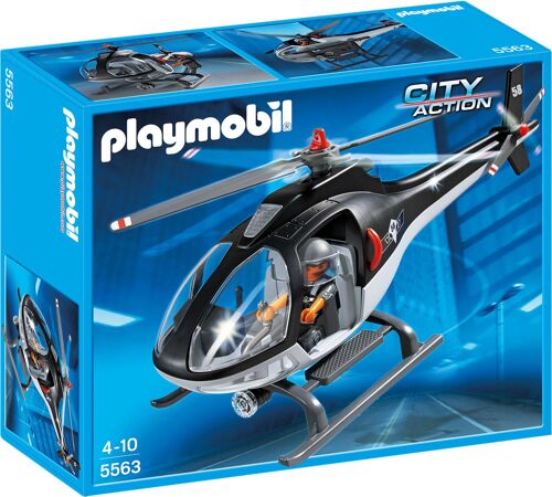 Playmobil  City Action 5563  - Hélicoptère Avec Policier Des Forces Spéciales