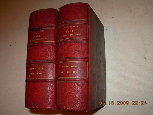 Code  De  Procedure  Civile  Expliquépar Ses Motifs  , Exemples Et Jurisprudence , 2 Tomes De  1863 , 10 Éme Édition  ,1042 Articles