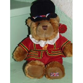 Ours Doudou Keel Toys Teddy Bear Peluche England English Rouge Jaune Noir  33  Cms