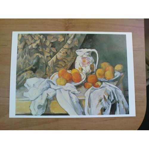 Carte Representant Nature Mort Avec Rideau Et Pichet Fleuri De Cezanne Et Provenant De L Expo Cezanne Du Grand Palais De Paris