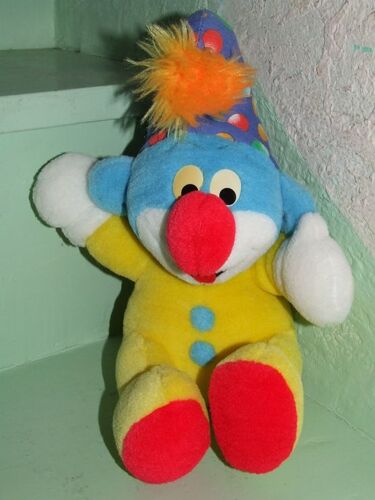 Schtroumf Smurf Doudou Nicotoy Peluche Jaune Bleu Rouge Clown 27 Cms Assis