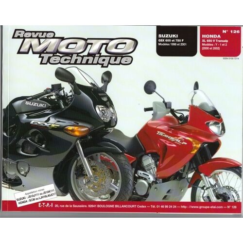 Revue Moto Technique N° 126 - Suzuki Gsx 600 & 750 F / Honda Xl 650 V