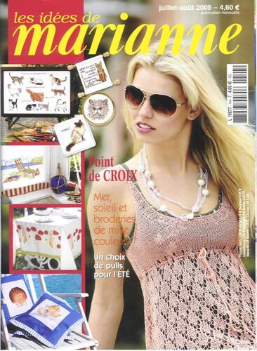 Les Idées De Marianne  N° 144 : Point De Croix - Mer, Soleil Et Broderies De Mille Couleurs Un Choix De Pulls Pour L'été