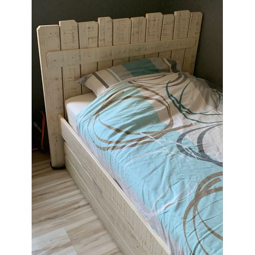 Lit Enfant 90x200 Alinéa En Bois Avec 2 Tiroirs + Sommier + Matelas 