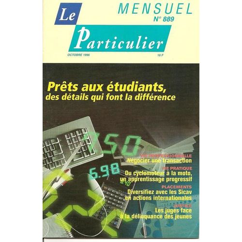 Le Particulier  N° 889 : Prêts Aux Étudiants.
