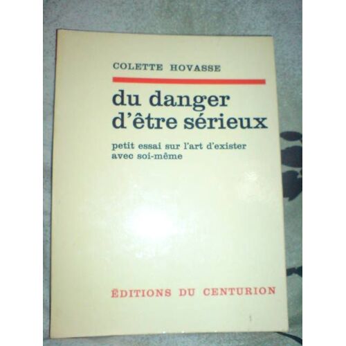 Du Danger D'etre Serieux. Petit Essai Sur L'art D'exister Avec Soi-Meme