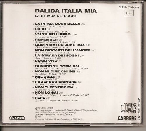 Dalida Italia Mia - Volume 5 "La Strada Dei Sogni"