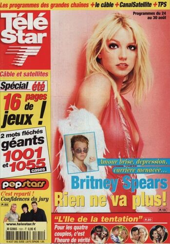 Télé Star / 19-08-2002  N° 1351 : Britney Spears (3p) - Régine (3/4p) - Christine Lemler (3/4p)