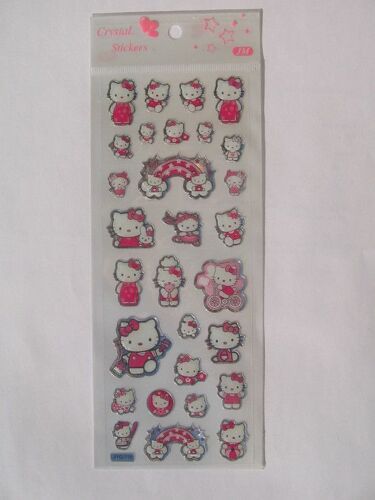 Sticker Hello Kitty - Adhesif, Autocollant Arc En Ciel Rose - Hello Kitty En Japonaise, Fait De La Peinture