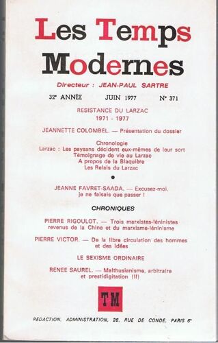 Les Temps Modernes - Résistance Du Larzac, 1971-1977
