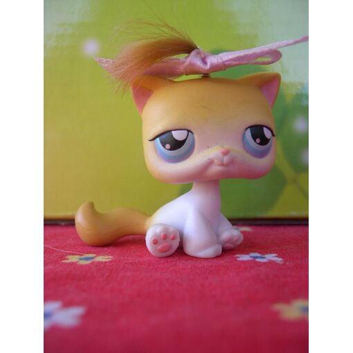 Figurine LPS Littlest Pet Shop Chat Orange N°152 - Hasbro, Occasion, Pour Enfants 3-4 Ans