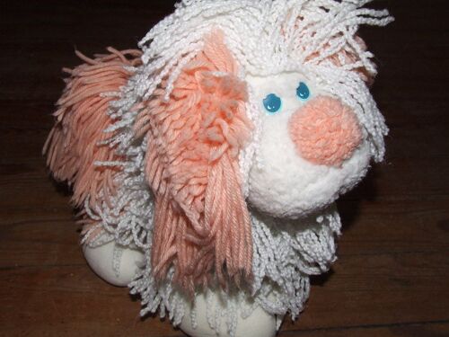 Chien Fluppy Disney Kenner Doudou Peluche Vintage 1986 Blanc Rose 35 Cms