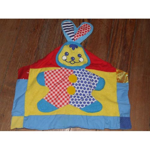 Lapin Playskool Doudou Plat Couverture Grelot 46 X 45 Cms