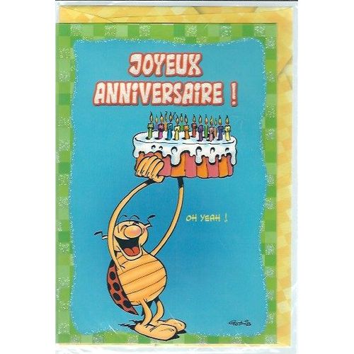 Carte Coccinelle Gotlib Joyeux Anniversaire Oh Yeah !, Bande Dessinée, Bd