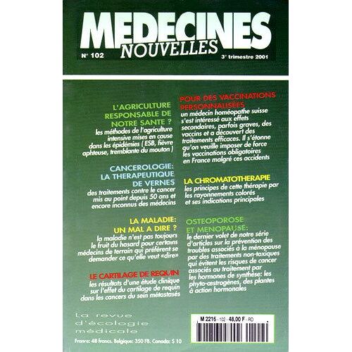 Médecines Nouvelles  N° 102 : Agriculture Et Santé. Chromothérapie
