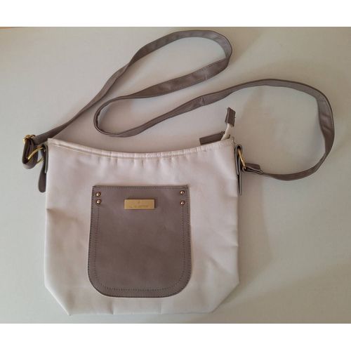 Sac à bandoulière bicolore zippé