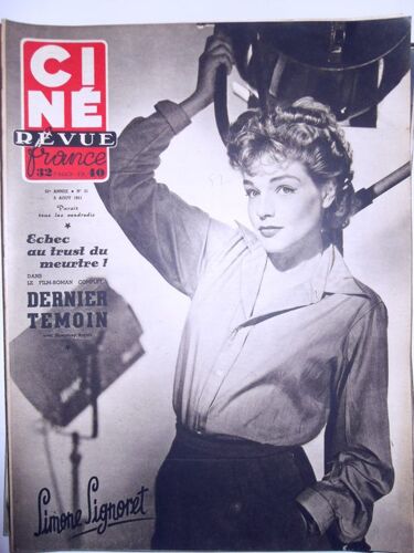 Cine Revue 1951 N° 31 : Simone Signoret.Tony Curtis.Piper Laurie.Blanche Neige.