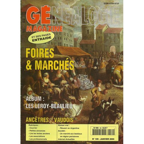 Généalogie Magazine  N° 189 : Foires & Marchés