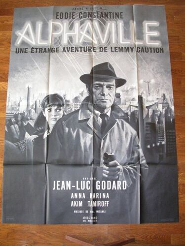 Affiche Originale 120x160 Du Film Alphaville / Godard
