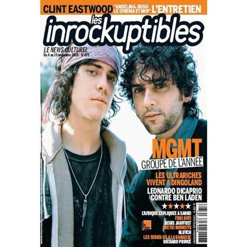 Les Inrockuptibles  N° 675 : Mgmt/ Clint Eastwood L'entretien/ Ultrariches À Dindoland/ L. Dicaprio Contre Ben Laden/ L'afrique Expliquée À Sarko/ Artic Monkeys/ Blutch/ Regis Jauffret + Cd