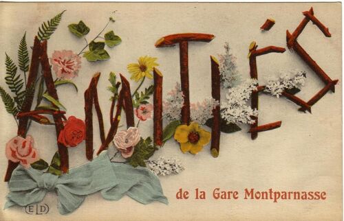 Carte Postale Ancienne  - Amitiés De La Gare Montparnasse