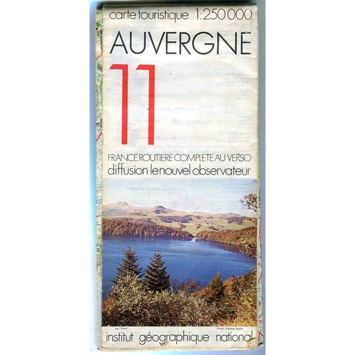Carte Touristique Ign - N°11 : Auvergne