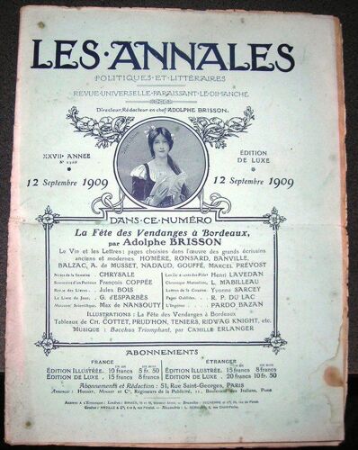Les Annales Politiques Et Littéraires  N° 1368 : La Fete Des Vendanges À Bordeaux Par Alphonse Brisson