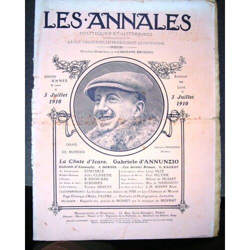 Les Annales Politiques Et Littéraires  N° 1410 : La Chute D'icare Gabriele D'annunzio