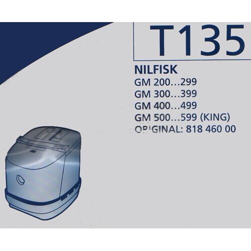 Lot de 5 sacs aspirateur T135 + un micro filtre pour NILFISK GM 200 à 299 - GM 300 à 399 - GM 400 à 499 - GM 500 à 599(King) - Original : 818 460 00