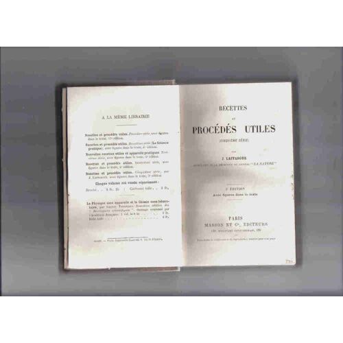 Recettes Et Procédés Utiles. 5ème Série.