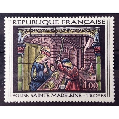 Vitrail Eglise Sainte-Madeleine À Troyes 1,00 (Impeccable N° 1531) Neuf** Luxe (= Sans Trace De Charnière) - France Année 1967 - N28364