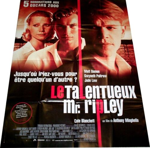 Le Talentueux Mr. Ripley De Anthony Minghella Avec Matt Damon, Jude Law, Gwyneth Paltrow / Affiche De Cinéma Originale / Grand Format 120/160
