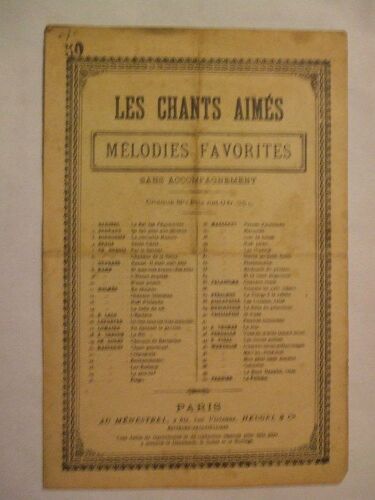 Les Chants Aimés N°50 Mélodies Favorites La Colombe (La Paloma)