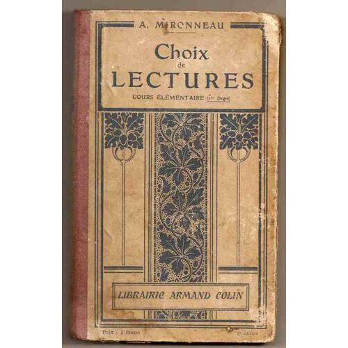Choix De Lectures Cours Élementaire 1er Degré