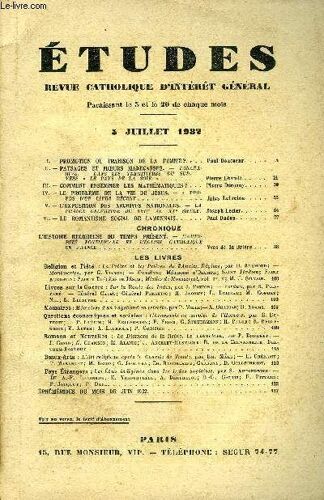 Etudes Tome 212 N° 13 - Promotion Ou Trahison De La Femme ? Par Paul Doncoeur, Paysages Et Moeurs Madécasses Par Pierre Lhande, Comment Enseigner Les Mathématiques ? Par Pierre Durosoy, Le Problème De(...)